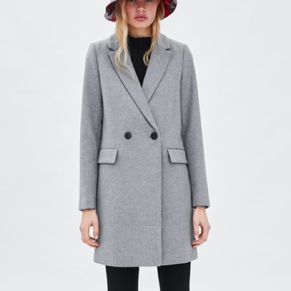zara grey masculine coat